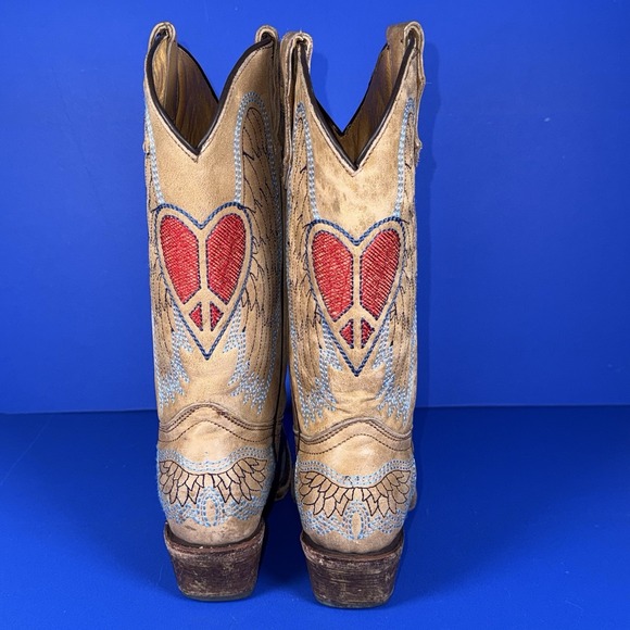 Vintage Corral Cowboy Boots with Hearts and‎ Wings Kids 2.5T Cowgirl Boots Rodeo - Picture 4 of 9